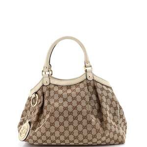 Gucci Sukey Tote Gg Canvas With Leather #242172G28B